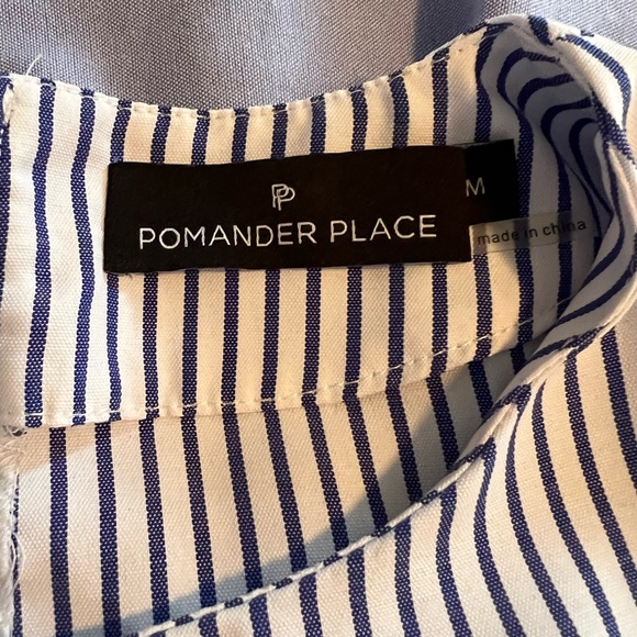 Pomander Place Quinn Mini Dress Blue and White Tiered Ruffled Sundress - Picture 6 of 6